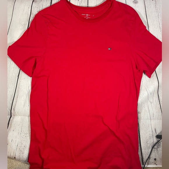 Tommy Hilfiger Mens Small Short Sleeve Logo Tee Red - Picture 5 of 6